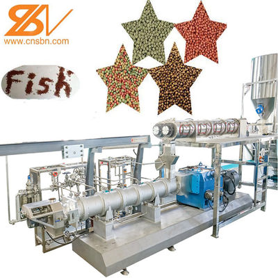 200-260kg/h διπλή βιδών τροφίμων μηχανή γραμμών παραγωγής τροφών ψαριών εξωθητών επιπλέουσα